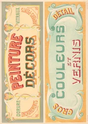 Placa 22: Modelos de señalización para pintor de letras Art Nouveau (Decoraciones de pintura, colores y barniz)