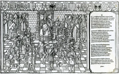 El Papa Urbano II presidiendo el Concilio de Clermont en 1095