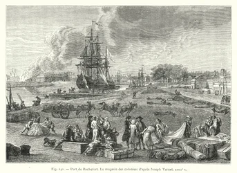 Port de Rochefort, Le magasin des colonies (después de Joseph Vernet XVIIIe s)