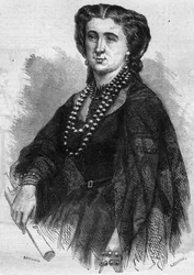 Retrato de Anna de La Grange (Lagrange) (1824-1909), cantante francesa. Grabado en "Le Monde Illustré" n°341 del 24 de octubre de 1863