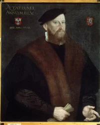 Retrato de anciano. (Retrato de un anciano). Pintura anónima francesa, Renacimiento