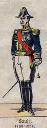 Retrato de cuerpo entero de Nicolas Soult (1769-1851) mariscal de Francia, Duque de Dalmacia. Imagen de Épinal de finales del siglo XIX.