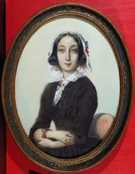 Retrato en miniatura de George Sand (1804-76) c.1840