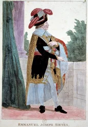 Retrato del Abate Emmanuel Sieyes (1748 - 1836) miembro del Directorio Ejecutivo. Grabado del siglo XIX. París, Museo Carnavalet