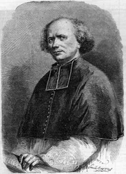Retrato del Abad Gaspard Deguerry (1797-1871), párroco de la Madeleine en París. Grabado en “Le Monde Illustré” n°207 del 30 de marzo