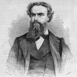 Retrato de Alexandre Cabanel (1823-1899), pintor francés. Grabado en "Le Monde Illustré" n°338 del 3 de octubre