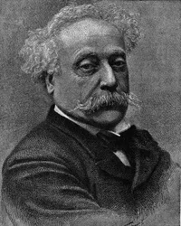 Retrato de Alexandre Dumas Jr. (1824-1895), escritor francés. Grabado en “La gazette du dimanche” del 5 de diciembre de 1895.
