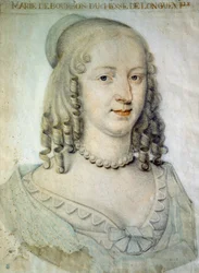 Retrato de Anne Genevieve de Bourbon Conde (Anne-Genevieve de Bourbon-Conde), Duquesa de Longueville (1619-1679), hermana del Gran Conde