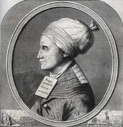 Retrato de Antoine-François (Antoine François) Desrues (1744-1777) envenenador francés - Grabado en “Causes célèbres de tous les peuples” por Armand Fouquier (1817-18?) 1858-1867 - colección privada