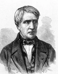 Retrato de Antoine Cesar Becquerel (1788 - 1878), físico francés - en “Álbum de la Ciencia; eruditos ilustres; Grandes descubrimientos” 1896