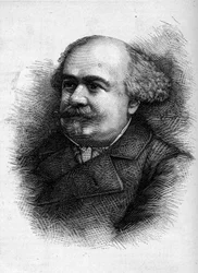 Retrato de Antoine “Tony” Revillon (1832-1898), periodista y diputado francés. Grabado en “Le Monde Illustré” n°1276 del 10 de septiembre