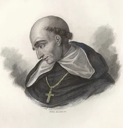 Retrato de Bartolomé de Las Casas (1472-1566), hermano dominico español y eveque de Chiapas. en "Retratos de hombres útiles"