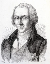 Retrato de Benjamin de Rumford, físico estadounidense (1753 - 1814) - en "Álbum de Ciencia; científicos ilustres; Grandes descubrimientos" 1896