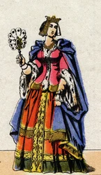 Retrato de Bona de Luxemburgo (1315-1349), esposa de Juan II de Francia.
