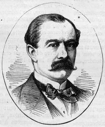 Retrato de Camille Bernier (1823-1902), pintor francés. Grabado en “Le Monde Illustré” n°890 del 2 de mayo de 1874.