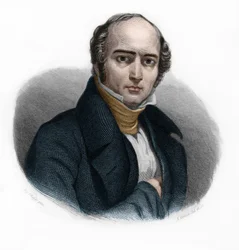 Retrato de Camille Hyacinthe Odilon Barrot (1791-1873), político francés. En "LIBRE DES SPEAKERS" de Louis de Cormenin Timon. 1842. Colección privada.