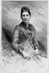 Retrato de Cécile Carnot (née Dupont-White) (1841-1898), esposa de Sadi Carnot, Presidente de la República Francesa. Grabado en 