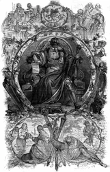 Retrato de Carlomagno (Carlos I conocido como Carlos el Grande, 742-814). Grabado en 