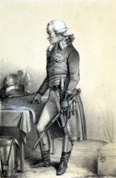 Retrato de Charles François du Périer dit Dumouriez (1739-1823), general francés. - en "Galería histórica de la Revolución Francesa" por Albert Maurin, ed. París 1843