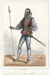 Retrato de Charles de Lorraine, duque de Mayenne (1554 - 1611), príncipe francés. Después de Henri, duque de Guisa, fue jefe de la Liga (1589).