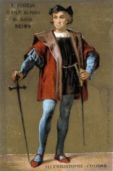 Retrato de Cristóbal Colón. Cromolitografía del siglo XIX