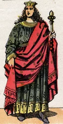 Retrato de Clotario II (584 - 628), Rey de Neustria y Rey de los Francos.