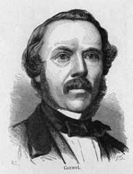 Retrato de Coxwel, aeronauta británico - en "Álbum de Ciencia; científicos ilustres; Grandes descubrimientos" 1896