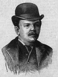 Retrato del Dr. Leander Starr Jameson (1853-1917), Primer Ministro británico de la Colonia del Cabo en Sudáfrica (Transvaal). Grabado en “La gazette du dimanche” del 16 de enero