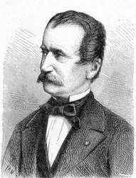 Retrato de Engerth, ingeniero austriaco - en "Álbum de Ciencia; científicos ilustres; Grandes descubrimientos" 1896