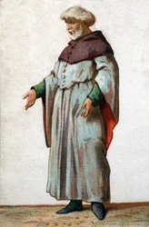 Retrato de Eustaquio de San Pedro, el más conocido de los seis burgueses de Calais. Cromolitografía de finales del siglo XIX.