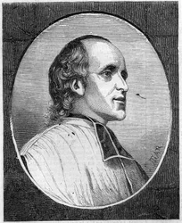 Retrato del Padre Delacroix de Ravignan (1795-1858), jesuita francés. Grabado en “Le Monde Illustré” n°47 del 6 de marzo de 1858.