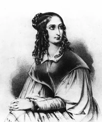 Retrato de Flora Tristan en 1839, abuela de Gauguin, fallecida el 14 de noviembre de 1845 en Burdeos - grabado