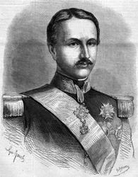 Retrato de Francisco II (1836-1894), Rey de Nápoles. Grabado en “Le Monde Illustré” n°172 del 28 de julio de 1860.