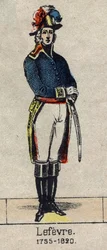 Retrato de François Joseph Lefebvre (1755-1820) Duque de Dantzig y del Imperio, Par de Francia, luego Barón y Par de Francia Mariscal del Imperio. Imagen de Epinal de finales del siglo XIX.
