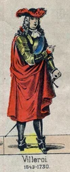Retrato de François de Neufville, Duque de Villeroi, Mariscal de Francia (1644-1730). Imagen de Épinal de finales del siglo XIX.