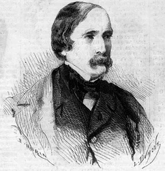 Retrato del senador francés Laity, comisionado imperial en la anexión de Saboya a Francia el 14 de junio de 1860. Grabado en “Le Monde Illustré” n°168 del 30 de junio