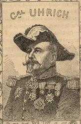 Retrato del general francés Jean-Jacques Uhrich - 1870-71 (grabado)