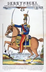 Retrato del General Jean Skrznecki, comandante en jefe del ejército polaco, se alistó en las tropas napoleónicas. Imagen de Epinal