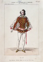 Retrato de Gilbert Duprez, tenor y compositor francés en "La Favorita" de Gaetano Donizetti