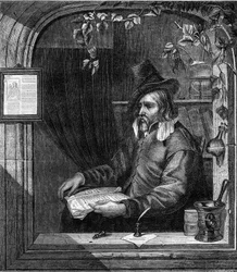 Retrato de Giulio Genoino (Genovino), quien participó con Tommaso Aniello, llamado Masaniello (1622-1647) en la revuelta contra los españoles en Nápoles en 1647. Grabado de 1852