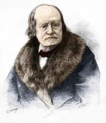 Retrato de Henri Milne Edwards. Naturalista francés 1800-1885. Grabado en 