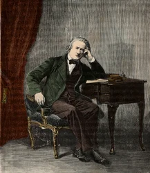 Retrato de Henri Victor Regnault (1810-1878) - Retrato de Henri Victor Regnault, físico y químico francés (1810-78) - Grabado en "Ciencias puestas a disposición de todos - física y química populares" por Alexis Clerc - Finales del siglo XIX - Colección pri