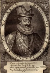 Retrato de Enrique IV (1553-1610) Rey de Francia - Retrato de Enrique IV (1553-1610) Rey de Francia - grabado del siglo XVII