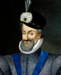 Retrato de Enrique IV (1553-1610) Rey de Francia. Detalle. Pintura anónima francesa del siglo XVII