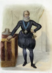 Retrato de Enrique IV, Rey de Francia (1553-1610) - en "Le Plutarque français", Ed. Mennechet