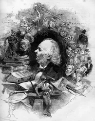 Retrato de Honoré Daumier (1808-1879), caricaturista, pintor y dibujante francés. Grabado en “Le Monde Illustré” n°1143 del 22 de febrero