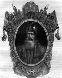 Retrato de Igor Duque de los Rusos, príncipe varego, soberano de los “Rus” de Kiev de 912 a 945. Grabado en “Histoire des Papes-Rois-Queen y Emperadores a través de los siglos”” por Maurice Lachatre