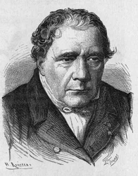 Retrato de Jacques Babinet (1794 - 1872), físico y astrónomo francés - en “Álbum de Ciencia; científicos ilustres; Grandes descubrimientos” 1896