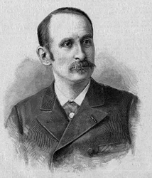Retrato de Jacques Marie Eugene Godefroy-Cavaignac (1853-1905), político francés, ministro de guerra en 1895. Grabado en “La gazette du dimanche” del 14 de noviembre de 1895