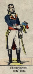 Retrato de Jean Etienne Championet, general francés (1762-1800). Imagen de Épinal de finales del siglo XIX.